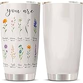 Vutieso Christian Gifts for Women, Christian Tumblers 20oz With Flower, Religious Catholic Bible Gifts, Baptism Confirmation Gift For Girl, Spiritual Inspirational Birthday Gift for Women Mom Daughter