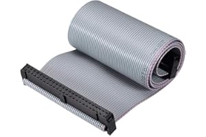 uxcell IDC Wire Flat Ribbon Cable FC/FC Connector A-Type 50Pins 2.54mm Pitch 50cm Length Gray