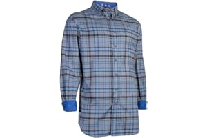 Noble Outfitters 11002-875 Mens Grey/Blue Plaid Generations Long Sleeve Shirt