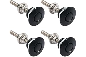 kingsea Quick Latch Hood Pins, Release Latch Lock Clip Push Button Bonnet Kit 1.25in/32mm Diameter Universal for Car Bumper Hood License Plate (Black, 4 Pack)