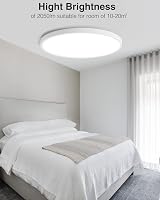 slochi 2 Pack Round LED Ceiling Light 2050LM 6500K 150W Eq Waterproof Flush view 6