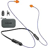 Cuzabe Bluetooth Earplug Headphones, 29dB Noise Reduction Earbuds for Work, Neckband Wireless Earplugs Earphones with 30 Hour Battery, IPX5 Sweatproof, OSHA Compliant for Industrial Safety