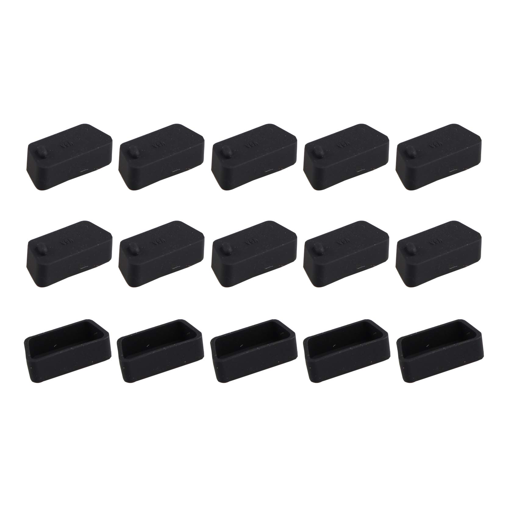 Futheda 15Pcs Silicone VGA Female Interface Port Anti Dust Plug Cap Cover Protector Compatible with RS232 HDB15 Male Port Black