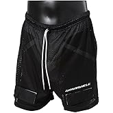 Winnwell Mesh Jock Athletic Short- Breathable Short for Sport Protection with Protection Cup - Hockey, Football, Soccer Shorts for Senior, Youth, Men, Boys Gears (Youth, X-Large) Black