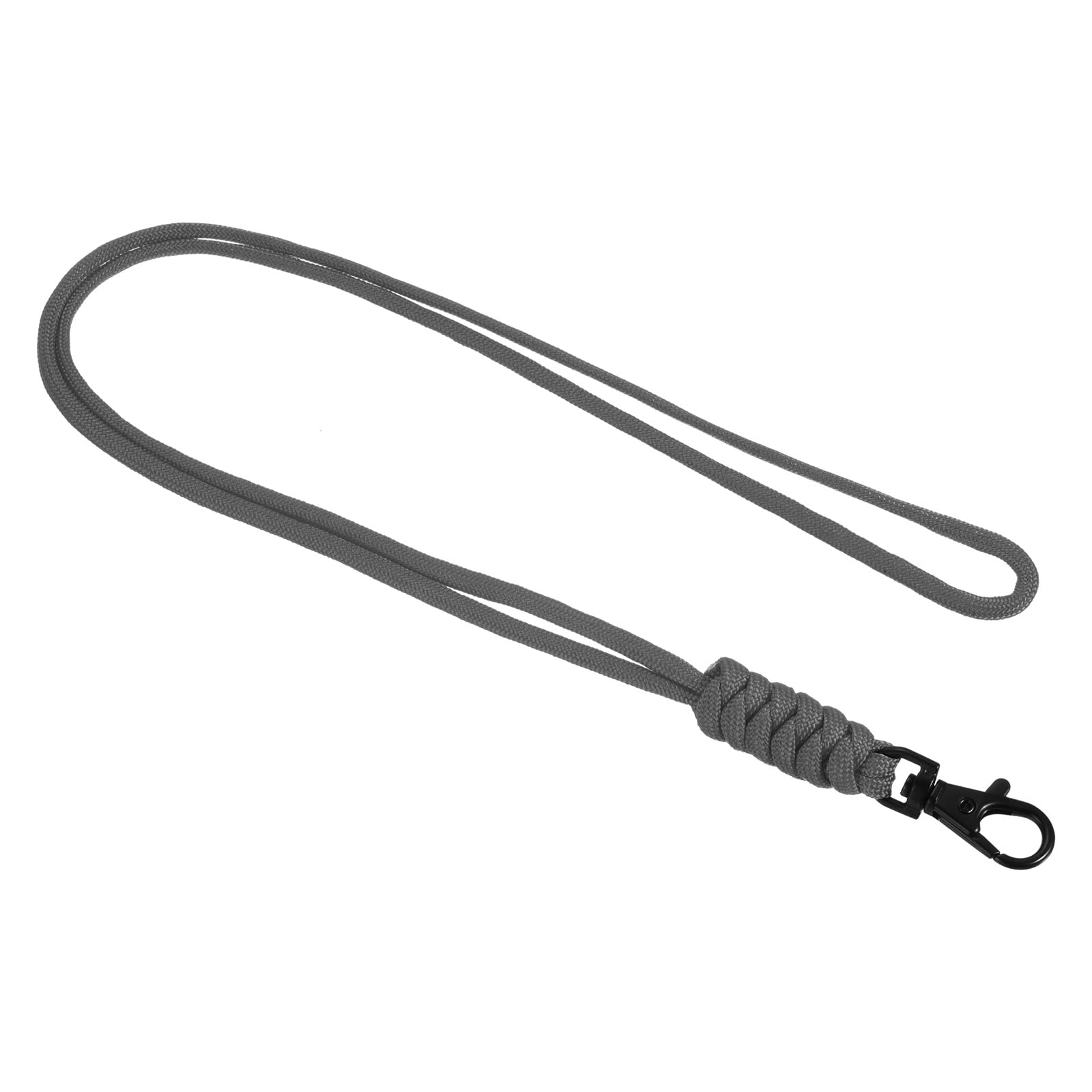 PATIKIL Paracord Lanyard with Lobster Clasp 19 Inch, Necklace Keychain Cord Metal Hook Strap for Keys Whistle ID Card Badge Holder, Gray
