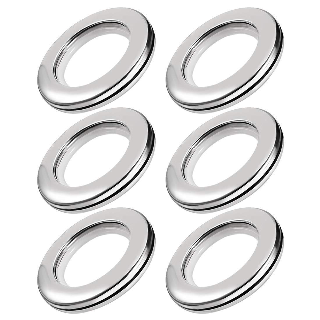 Sourcingmap Curtain Grommets Plastic 1.5 Inch Inner Dia Drapery Eyelet Rings for Window Curtain Rods Silver Tone 6 Pcs