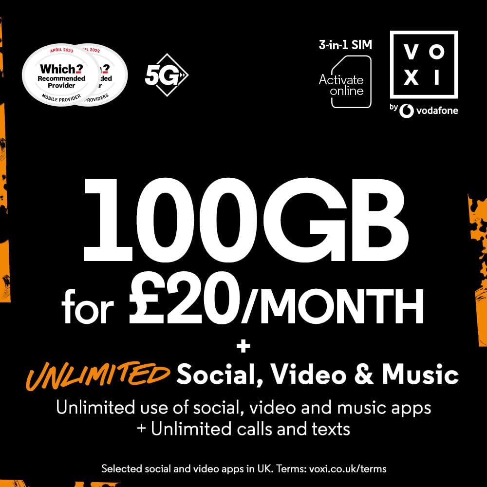 Vodafone VOXI £20 Plan SIM
