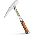 ESTWING Rock Pick - 13 oz Geology Hammer with Milled Face & Genuine Leather Grip - E13PM, Brown