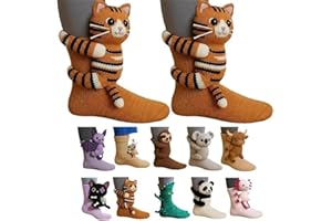 2025 New 3D Knit Animal Socks,Skid Warm Proof Cotton Socks, Novelty Floor Sock for Christmas,Cute Hand Crochet Knit Sock