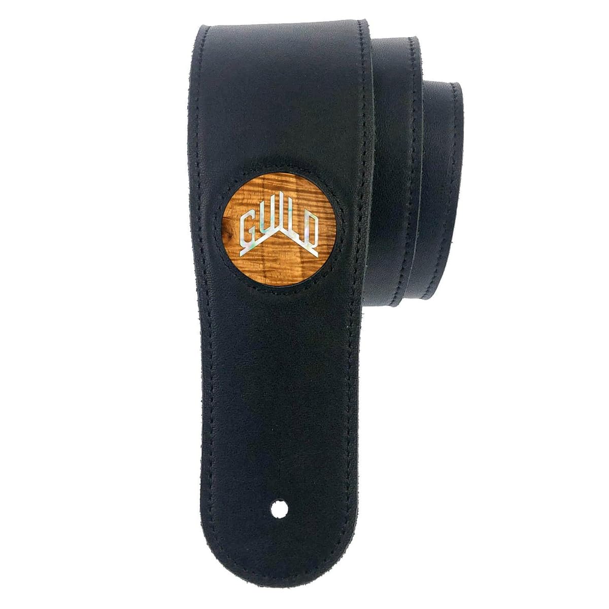 Guild 2.5" Black Strap - AAA Hawaiian Koa w/Guild Pearl Logo
