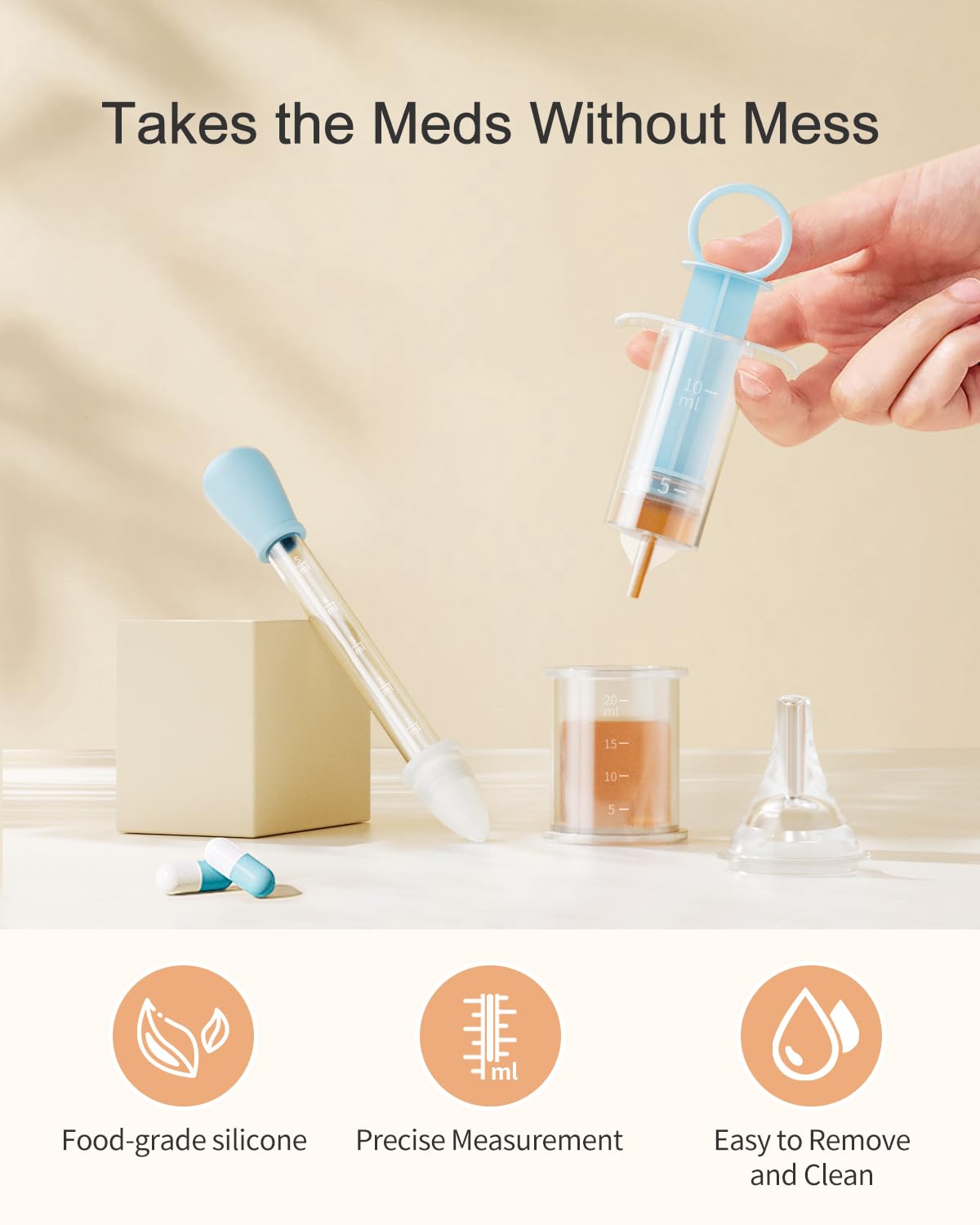 GROWNSY Baby Sick Day Care Kit, Saline Nasal Spray, Nasal Aspirator for Baby, 2 PCS Day & Night Chest Rubs, Baby Medicine Dispenser and Fever Patch for Kids