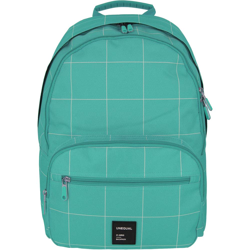 Grafoplás 37502336 Unequal Grid Collection School Backpack, Turquoise, 31.5 x 43 x 20 cm