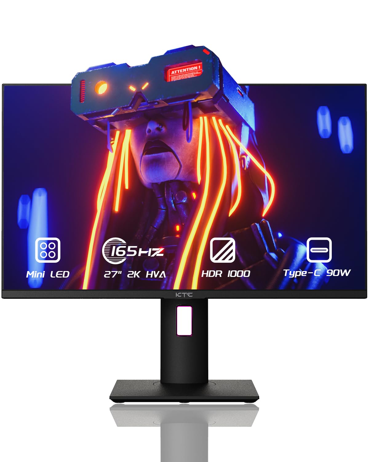 KTC 27 Inch Mini LED Monitor, 1440P 165Hz/144Hz