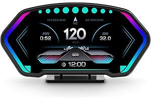 Liiiyuan Obd2 Gauge Display for Cars P3, Digital Speedometerwith Speed, Fuel Consumption,Overspeed Alarm, Heads Up Display Suitable for All Car