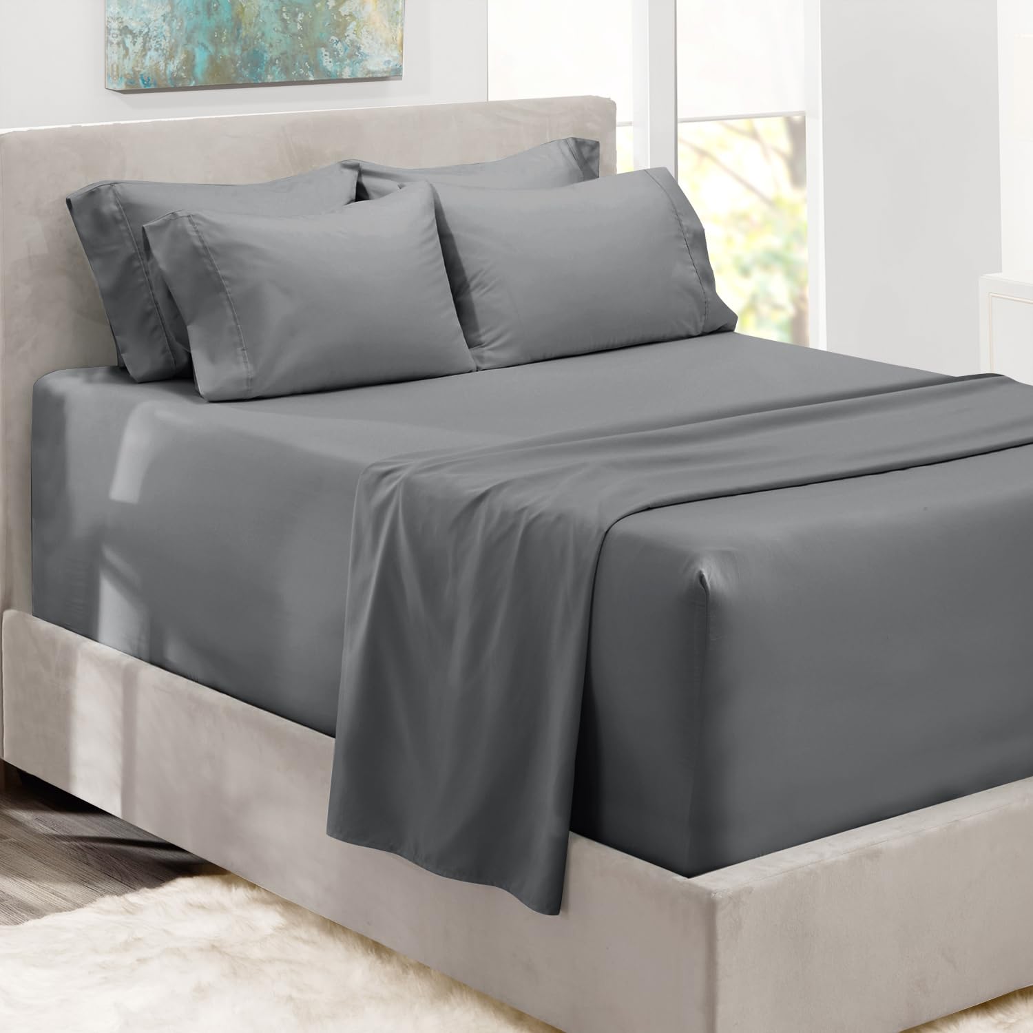 Hearth & Harbor Extra Deep Pocket Twin Size Sheets Sets Fits Mattress