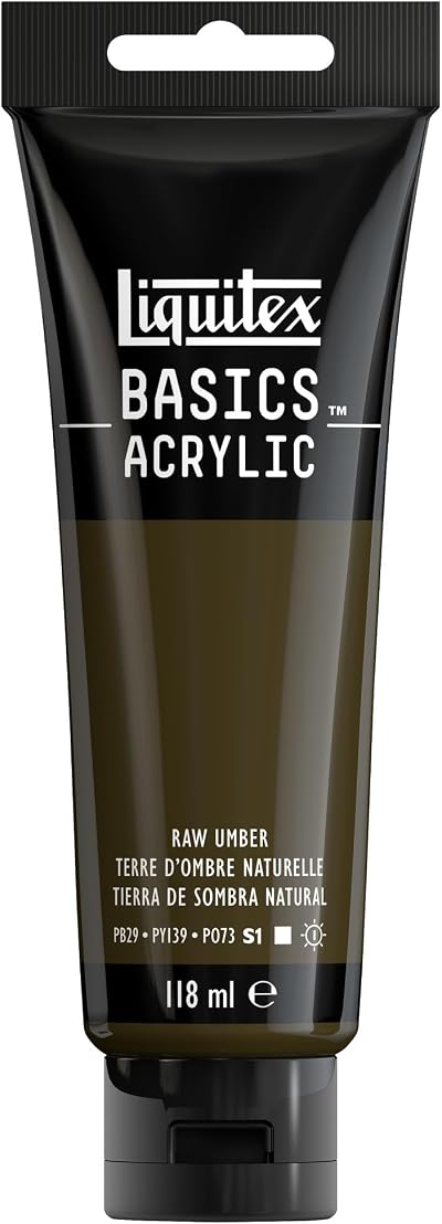 Liquitex Basics Raw Umber Acrylic Paint 118 ml Tube Artist Quality