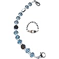 Hidden Hollow Beads Women's Artistic 6.5 or 5.5 inch long Medical Alert ID Interchangeable Replacement Bracelet, Identification Vital info tag (Blue, 6.5 inches)