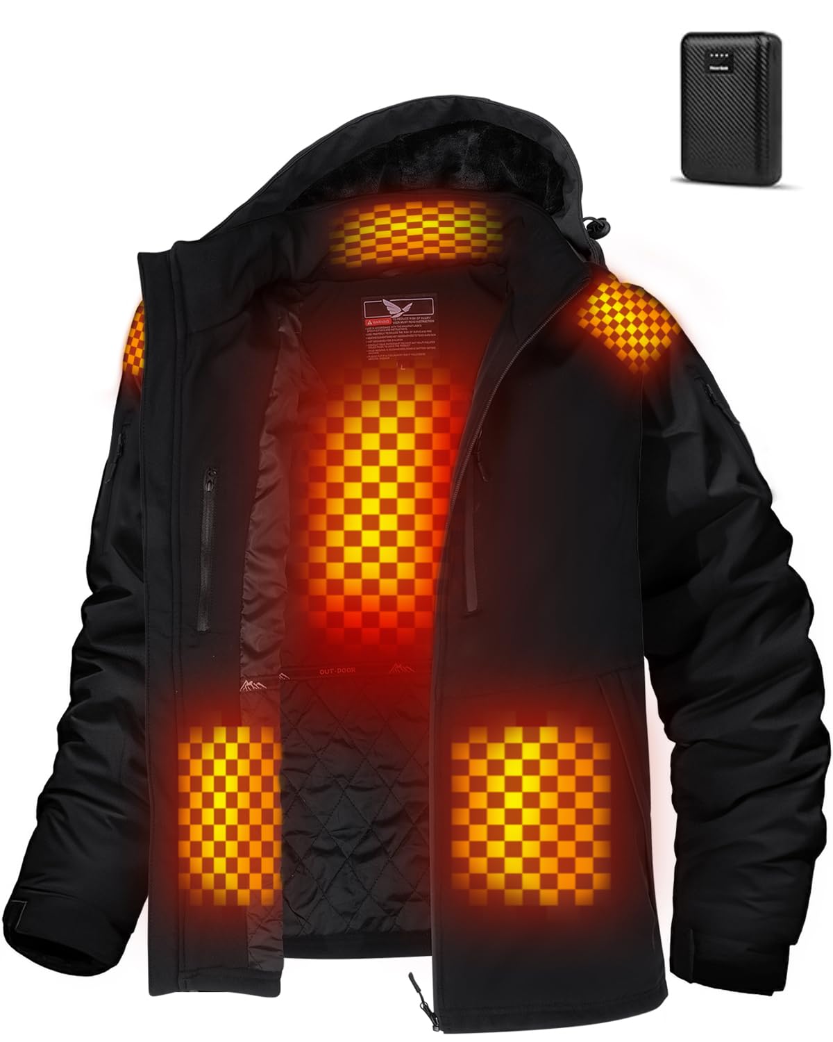 View 1 of **************MISSING THE BATTERY*************
bailinghai Heated Jacket for Men with B?tter? Pack, Winter Outdoor Soft Shell Electric Heating Coat with Detachable Hood (XX-Large)