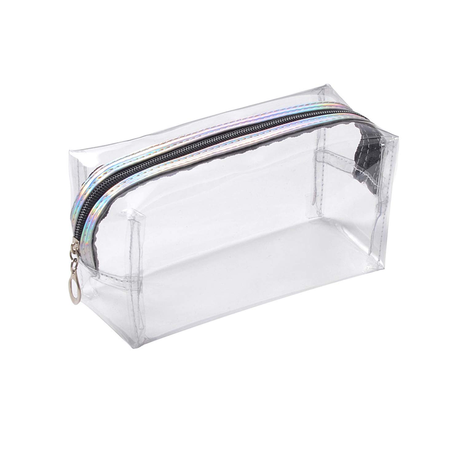 Clear Pencil Case, Large Transparent Plastic Pen Pencil Bag Makeup Pouch Travel Cosmetic Bag,School Supplies for Teenage Boys Girls Women (Clear)