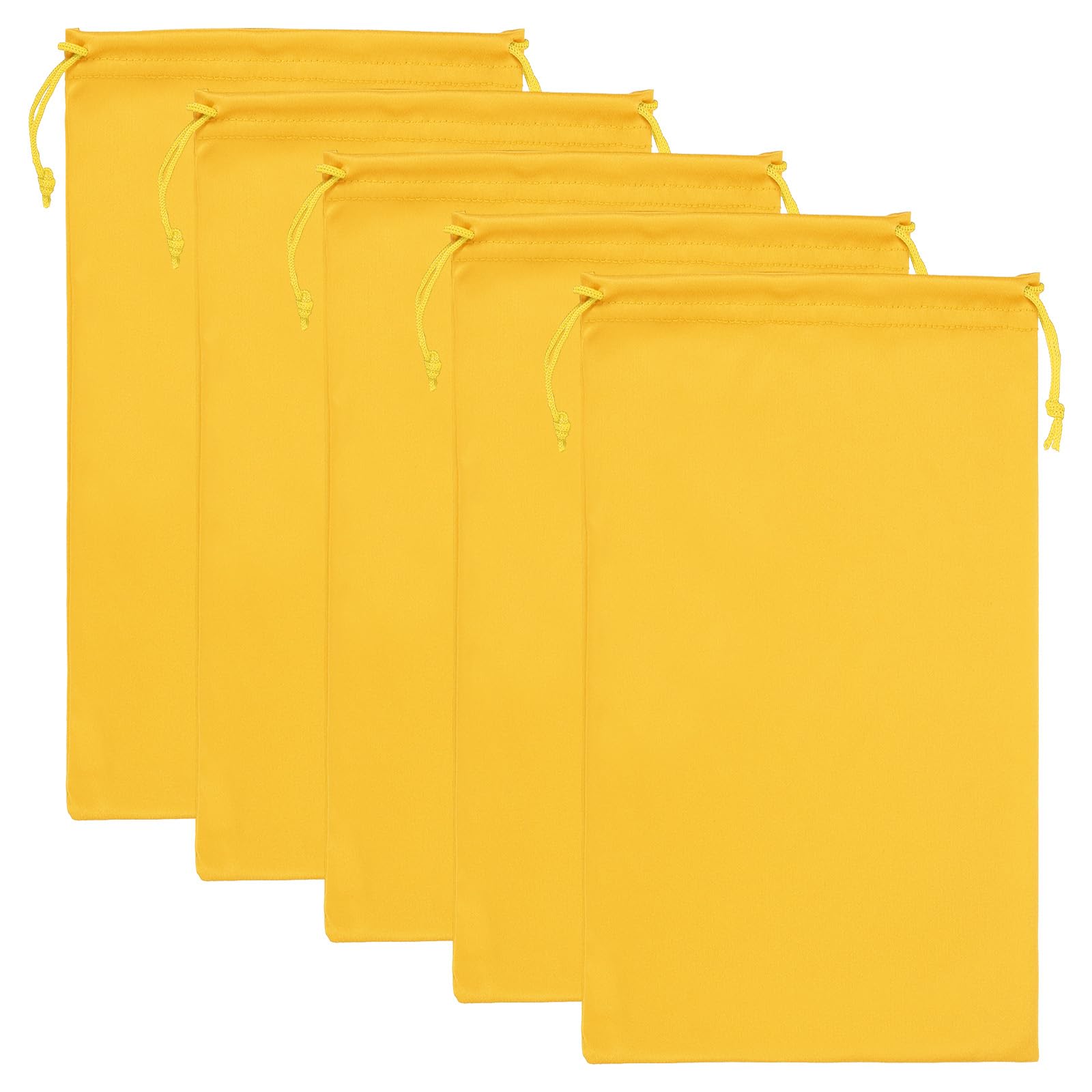 PATIKIL Ski Goggle Bag 5.9 x 9.8 Inch, 5 Pcs Microfiber Snow Goggles Protective Sunglass Bag Pouch Foldable Adjustable Drawstring Bag for Camera Lenses Sunglasses Eyeglasses, Yellow