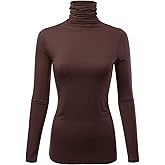 FASHIONOLIC Womens Premium Long Sleeve Turtleneck Lightweight Pullover Top Sweater (S-3X, Made in USA)