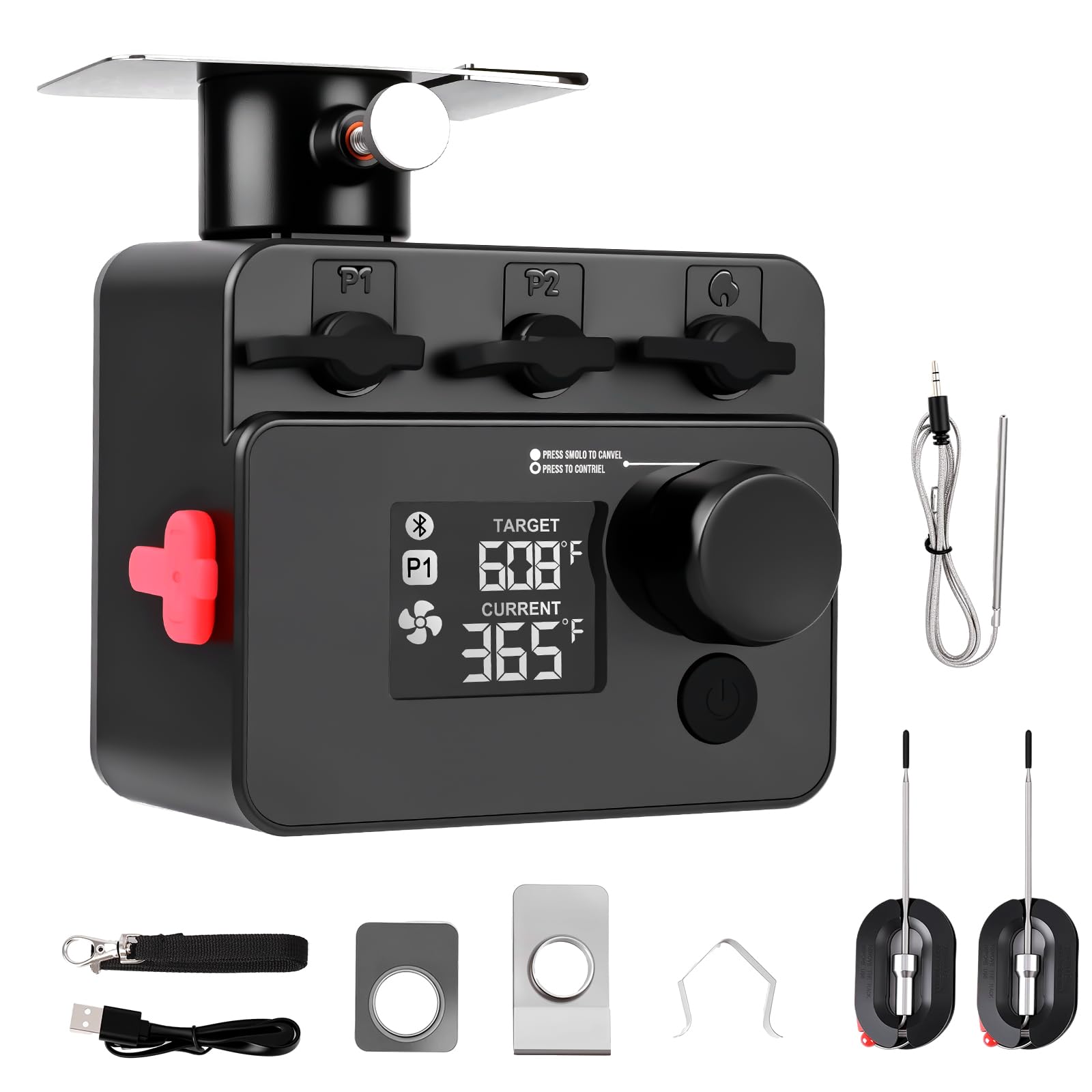 Photo 1 of Bluetooth BBQ Grill Temperature Controller, Automatic Smoker Fan for Big Green Egg, Kamado Joe, Primo, Vision Grill, Akorn Kamado (External Power Source Required)