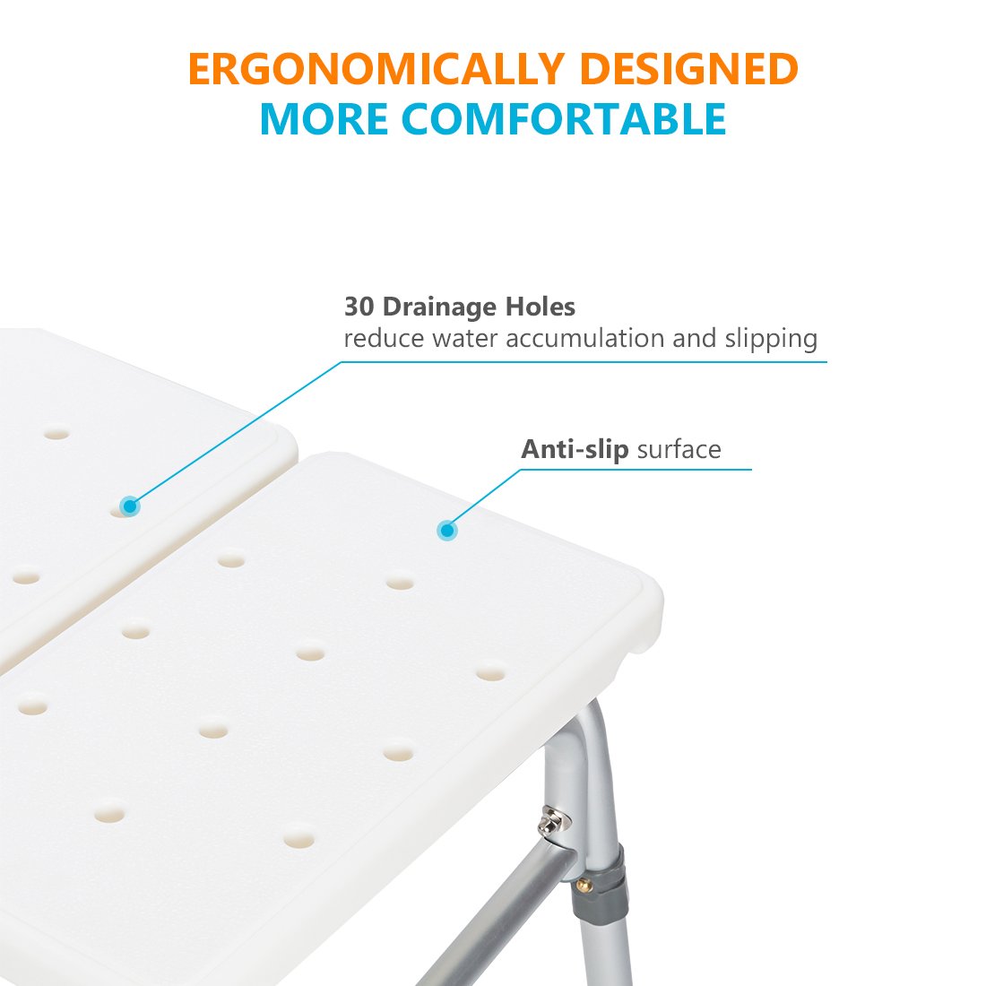 OasisSpace 500lb Tub Transfer Bench for Bathtub, Heavy Duty Bath & Shower Transfer Bench with Backrest, Shower Chair Seat Stool Bath Chair for Elderly Seniors, Non-Slip
