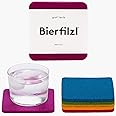 Graf Lantz - Bierfilzl Felt Coasters - Square - 100% Merino Wool - Moisture Wicking - Heat Resistant - Sustainable - Absorbs - Home Decor - Housewarming Gift - 6 Coaster Set - 4" x 4" x 5 mm - Rainbow
