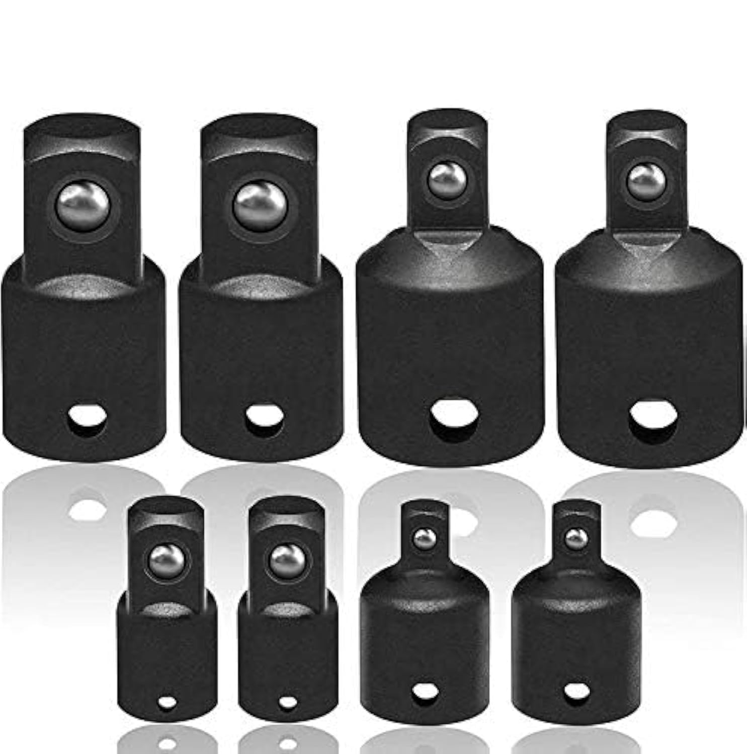 GCQ Impact Socket Adapter and Reducer Set, Use with Impact Wrenches and Drills in Auto and Impact Driver Construction Work, 8 Piece - (3/8in. to 1/4) (1/2in. to 3/8) (3/8in. to 1/2) (1/4in. to 3/8)
