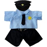 Policeman Uniform Outfit Teddy Bear Clothes Fits Most 14" - 18" Build-A-Bear and Make Your Own Stuffed Animals