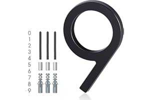 Floating House Number 9, YIPLED 6 Inch Modern House Numbers for Home, Mailbox, Street (Black)