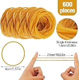 FUYOAL 600 Pcs Elastic Bands 38mm Yellow High Elasticity Rubber Office view 3