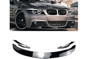 SKYYO Front Lip 4Pcs for BMW 3-Series E90 E91 M-Sport 325i 335i LCI 2009 2010 2011 2012 M Performance Style Front Bumper Lip Splitter Spoiler (Glossy Black)