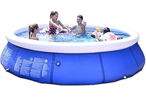 ANGELGGH Portable Inflatable Above Ground Swimming Pool, Kids Adults Family Outdoor Backyard Garden Easy Set Blow Up Pools (10ft x 30in)