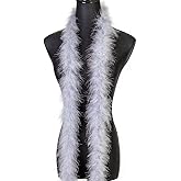 2 Yards 20g Grey Fluffy Marabou Feather Boa for DIY Craft Sewing Trim Home Wedding Party Christmas Decoration
