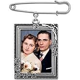 Wedding Boutonniere Bouquet Charm Pin Rose Portrait Frame Photo Charm Mother of the Bride Groom with Photo Resizing Software