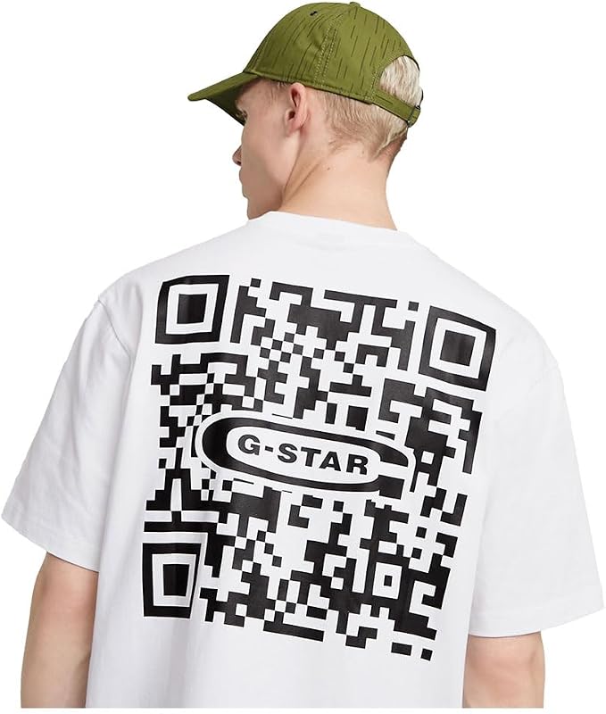 Homme T-shirt QR Mini Maxi Boxy, Blanc (white D25975-C784-110), M — photo 6 sur 7