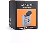 A2 Energy Generator Inlet Box 30 Amp NEMA L5-30P Power Inlet Box 125 Volt 3 Prong 3750W Outdoor Generator Transfer Switch Wel