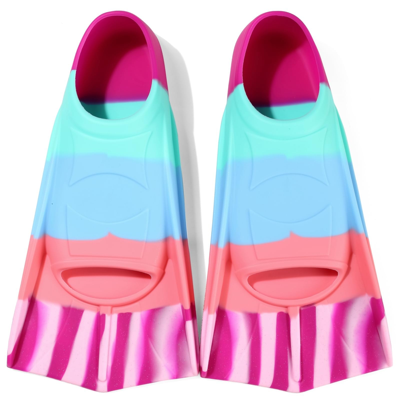 Azuunye Kids Swim Fins,Children Flippers Swimming Training Fins,100% Silicone Short Fins for Lap Diving Pool for Girls Boys Small