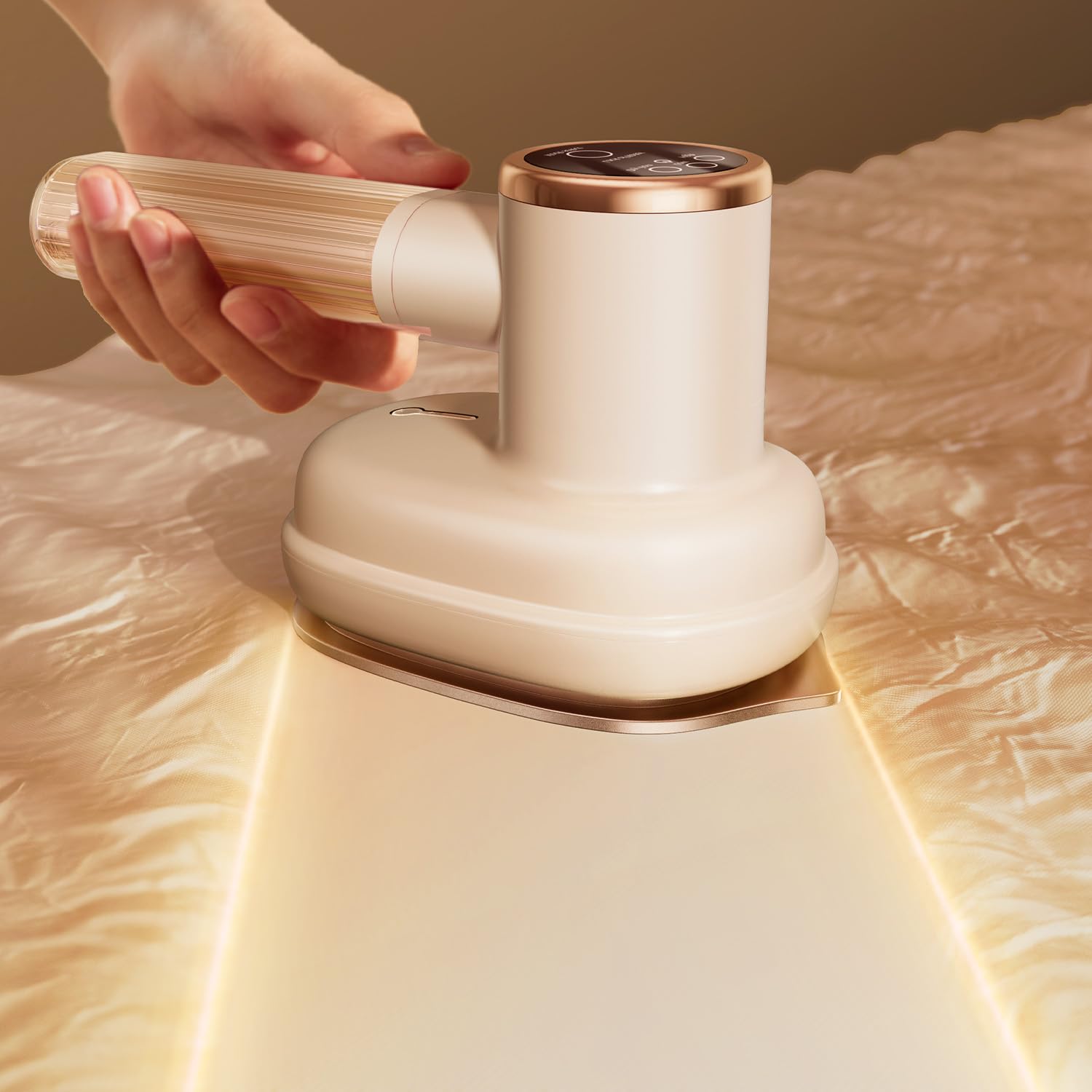 ATKTTOP Handheld Steamer for Clothes [Steamer&Iron in One],1000W Strong Power Touchscreen Control Travel Steamer,15s Fast Heat-up Portable Mini Fabric Wrinkle Remover Garment Steamer (Beige)