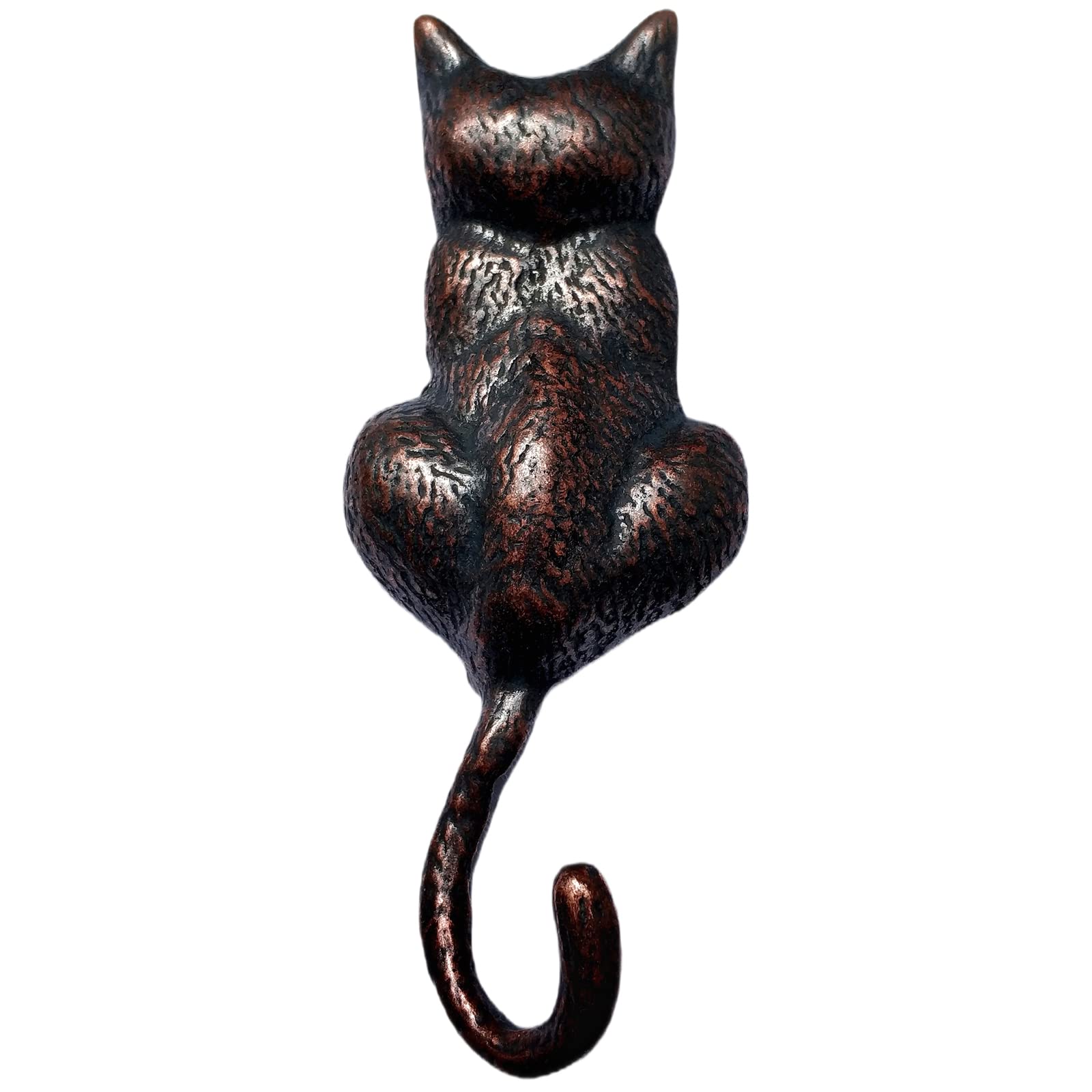 Anatolica Cat Door Knocker Solid Brass 6.11 inches (Antique Copper)