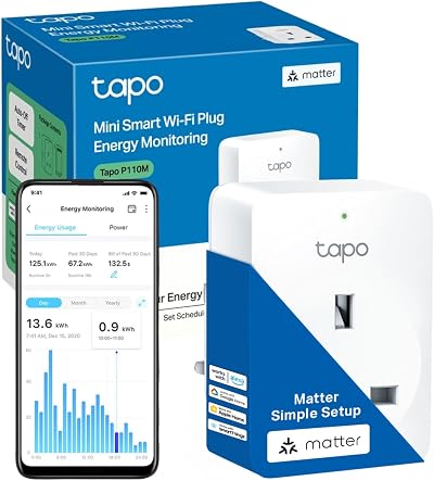 Tapo P110M Smart Plug WiFi Energy Monitoring Matter Certified
