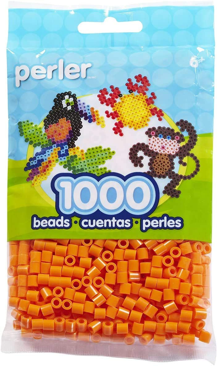 Perler Beads 1,000 Count - Orange | Bulk Craft Beads for Fuse Bead Art, Jewelry & Kids Crafts