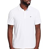 vineyard vines Men's Edgartown Short Sleeve Pique Polo, White Cap, Small