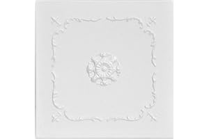 À LA MAISON CEILINGS R43 Bourbon Street Foam Glue-up Ceiling Tile (21.6 sq. ft./Case), Pack of 8, Plain White