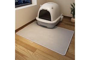 WALLBIG Cat Litter Mat 2 Packs, 24"x15" Kitty Litter Trapping Mat, Honeycomb Double Layer Design,Urine and Water Proof Material, Scatter Control, Soft On Paws, Cat Stuff