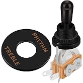 DaierTek 3 Way Guitar Toggle Switch Pickup Selector for Gibson Epiphone Les Paul Electric Guitar (Black Tip)