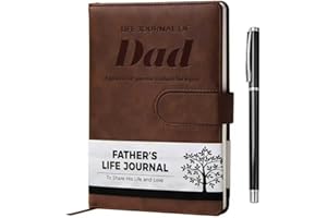 YDCUV Dad I Want to Know Your Life Story Leather Journal (Hardcover) - Christmas or Birthday Gifts for Dad - Guided Journal to Share His Life Story - Ideal Gifts for Fathers Day from Daughter Son