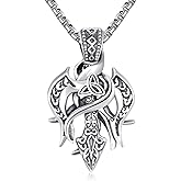 Palpitate Poseidon Trident Necklace 925 Sterling Silver Trident Viking Pendant Necklace Ancient Greece Amulet Jewelry Gifts for Men Women Sailor