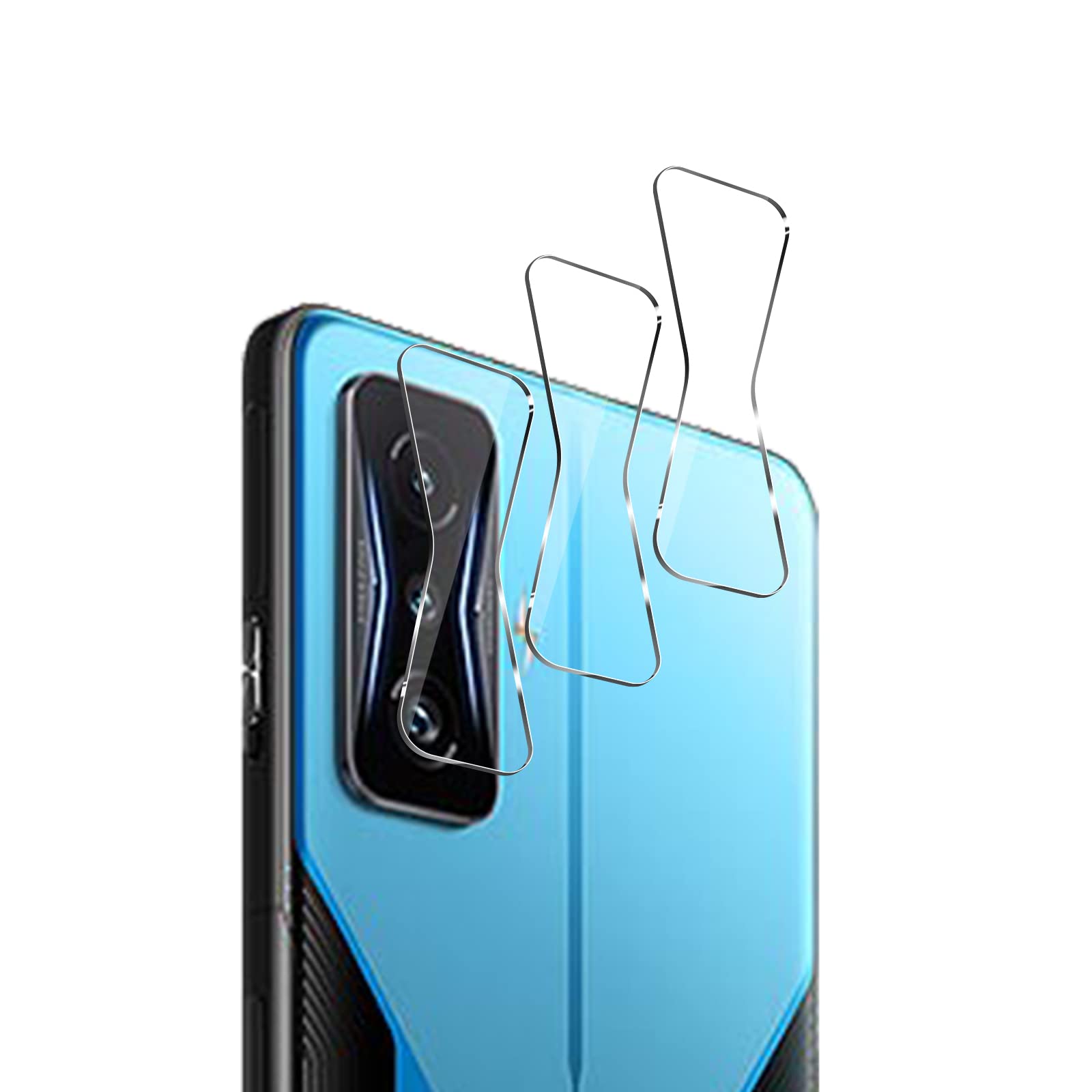 FOXFETH Camera Lens Protector for Xiaomi Redmi K50 [3 Pack] High Definition 9H Hardness Tempered Glass Film, Anti-Scratch, Ultra-Thin HD Clear Camera Screen Protective Films